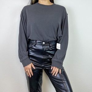 Free People grey oversized long sleeve